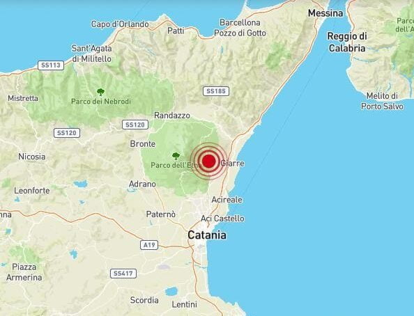 Trema la terra in Sicilia, terremoto di magnitudo 3.2