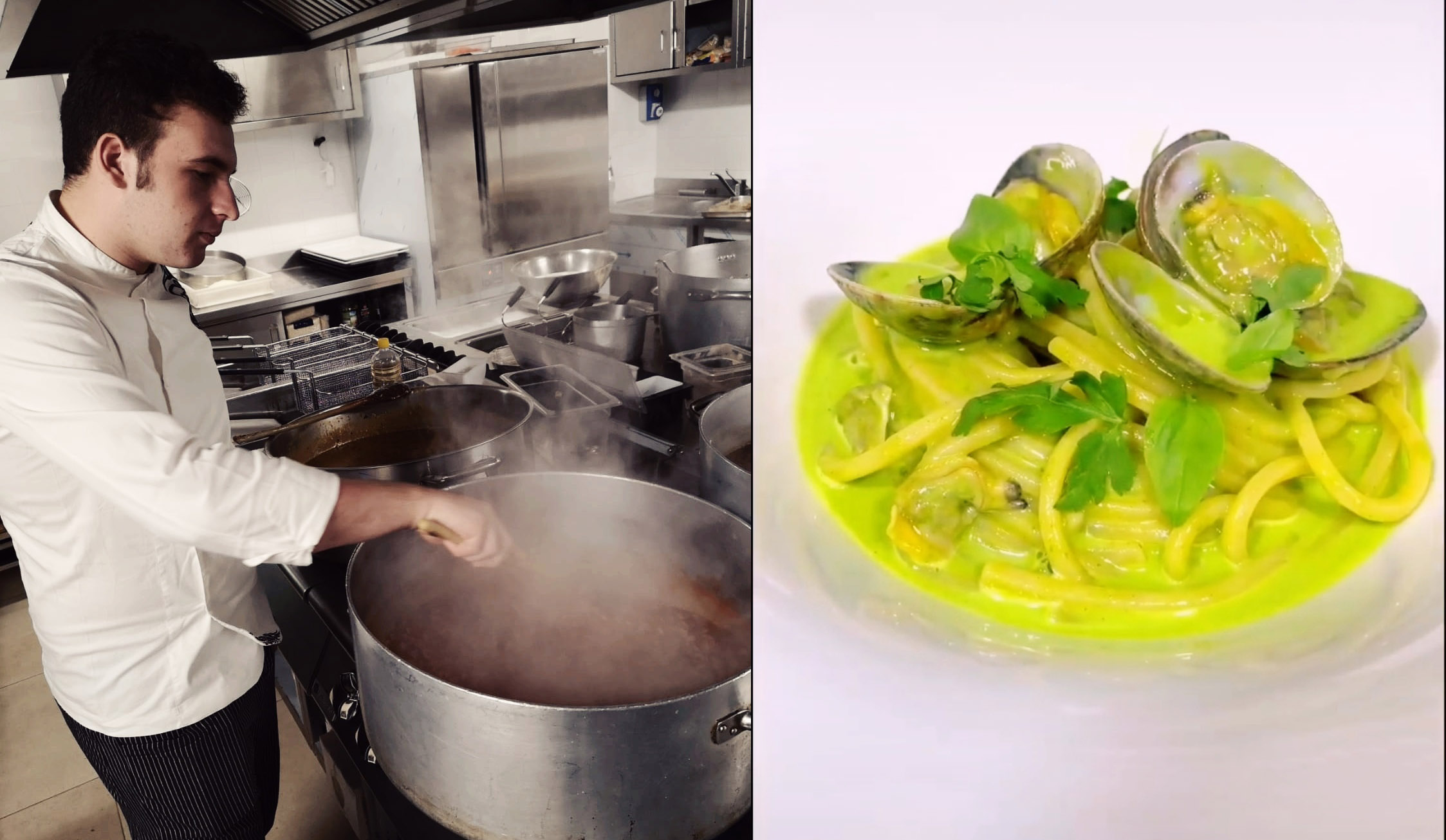 Palermo - Lo chef Giuseppe Guardì, membro della Federazione Italiana Cuochi, ha dato una sua personalissima rivisitazione ad uno dei piatti più classici e popolari della cucina siciliana: lo spaghetto alle vongole.