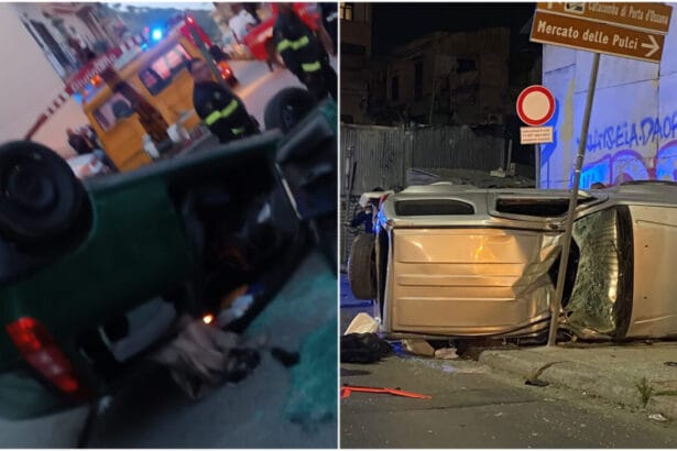 Tra incidenti stradali con feriti avvenuti tra Palermo e Monreale, due automobili si sono ribaltate