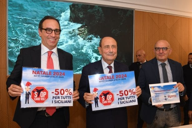 La Regione Siciliana raddoppia gli sconti sui voli per le festività natalizie. Residenti in Sicilia: sconti del 50% sui voli