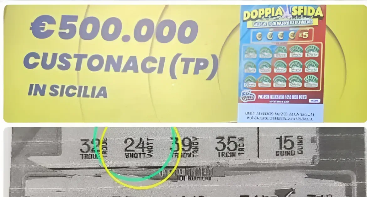 Un'altra vincita stellare in Sicilia. Un fortunato frequentatore di una tabaccheria di Custonaci, ridente cittadina in provincia di Trapani, ha vinto la bella cifra di 500 mila euro. Il fortunato giocatore ha centrato il premio con un biglietto Doppia Sfida da 5 euro, portandosi a casa la cifra di mezzo milione.
