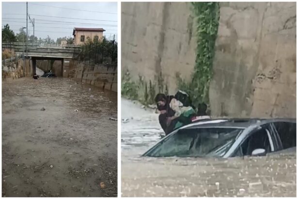 Due giovani sono stati tratti in salvo da un carabiniere a Trabia, in provincia di Palermo, dopo che la loro auto è rimasta bloccata in un sottopasso allagato a causa del maltempo. L'acqua, salita rapidamente, ha reso impossibile la fuga, intrappolando i due all'interno dell'abitacolo ormai parzialmente sommerso