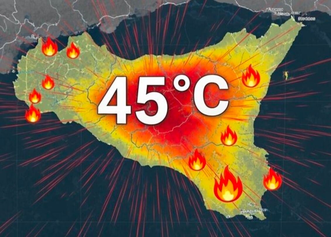 Allerta meteo in Sicilia per un'ondata di calore storica. Martedì 22 luglio previste temperature fino a 45 gradi
