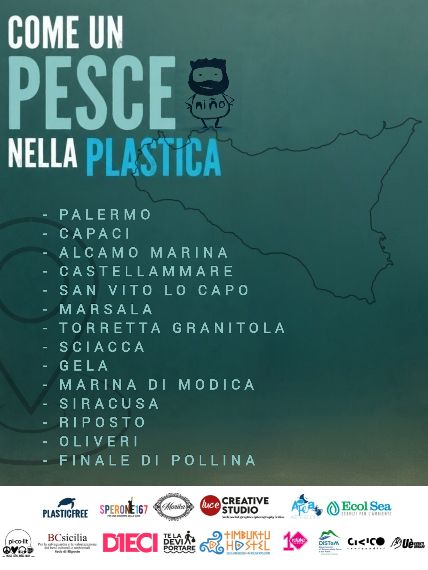 Il litorale siciliano si prepara a diventare il palcoscenico di un racconto itinerante che intreccia arte, impegno civile e amore per il mare. Il tutto avrà inizio il 17 maggio a Palermo, quando l’artista Nino Carlotta darà il primo colpo di pennello al suo nuovo progetto: “Come un pesce nella plastica”. Non si tratta della classica iniziativa di street art fine a se stessa, ma di una vera e propria circumnavigazione artistica dell’isola. Carlotta, artista da sempre attento alle dinamiche sociali, ha deciso di autoprodurre un viaggio che attraverserà l’intero litorale siciliano, seguendo un percorso circolare che lo porterà a dialogare con i paesaggi costieri e le comunità locali con l’obiettivo di utilizzare l’arte pubblica come megafono per denunciare l’inquinamento da plastica che soffoca i nostri ecosistemi. Il cuore pulsante dell'iniziativa batte nel quartiere Sperone, in via Messina Marine, e proprio da qui partirà la prima pittura dedicata alla fauna marina, con i volontari di Plastic Free, Retake e altre organizzazioni contribuiranno alla pulizia collettiva della battigia.