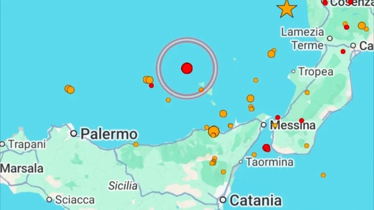 Nuova forte scossa di terremoto, sisma di magnitudo 3.9 in Sicilia settentrionale