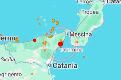 Scossa di terremoto magnitudo 3.7 nello Stretto di Messina