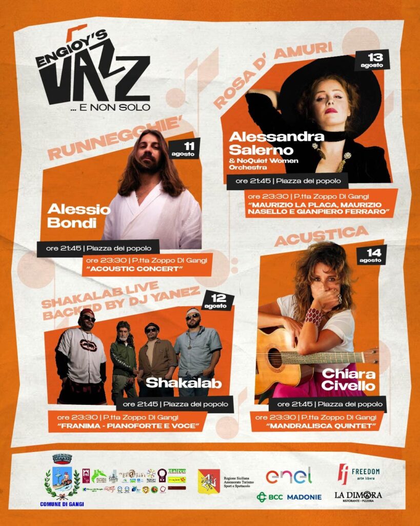 “Enjoy’s Jazz… e non solo”: dall’11 al 14 agosto Gangi appuntamento con la grande musica dal vivo