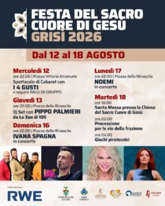 Monreale, torna la Festa del Sacro Cuore di Gesù: Ivana Spagna e Noemi in concerto. Il programma dal 12 al 18 agosto: cabaret, musica, appuntamenti religiosi ed intrattenimento