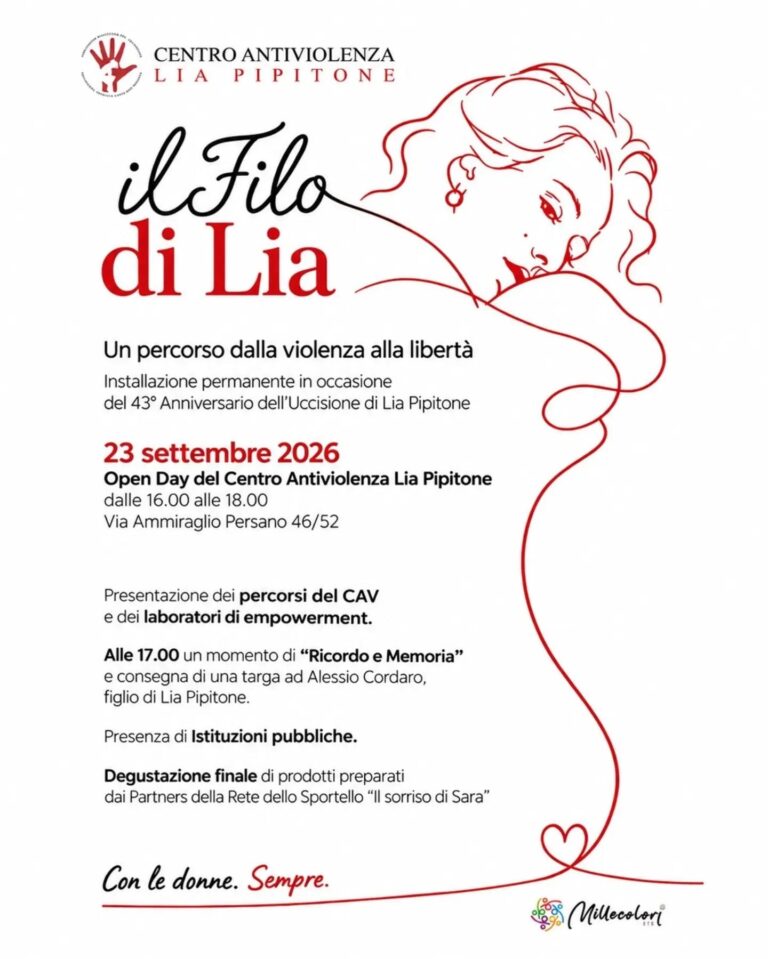 Locandina Anniversario Lia Pipitone Evento Millecolori 23 settembre 2026